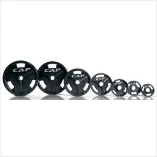 Cap Barbell 2 Black Commercial Grip Plate Weight 45 lbs Ophb 045 New 