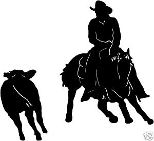 Cowboy Cutting Horse Decal ST2 Western Rodeo 6 Decals