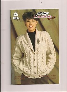 Patons Canadiana Tweeds Knit Sweater Knitting Pattern Booklet