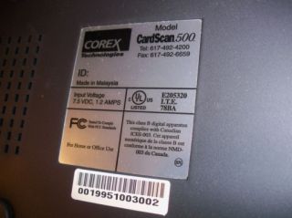 Corex Technologies CardScan 500 Executive Business Cards Scanner