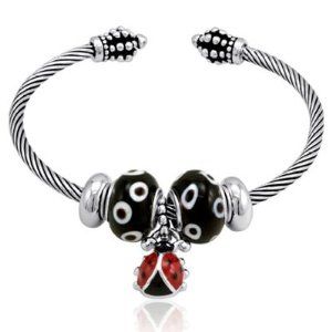 beads are not included with the bracelet double silver plated will not 