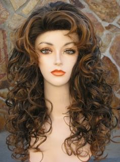 Long Full Curly Rooted Color Wig with Perma Lift Top N Short Front 