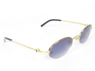 New Authentic Cartier Sunglasses Sapphire Lens Goldtone Frames + Case 