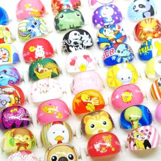 Wholesale Mixed 25Pcs cute cartoon characters Lucite resin Children 