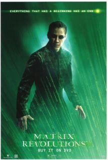 Matrix Revolutions Movie Poster Set of 4 V Mini Sheets