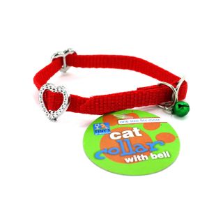   144 Adjustable Cat Kitty Bell Collars Hearts Assorted Colors