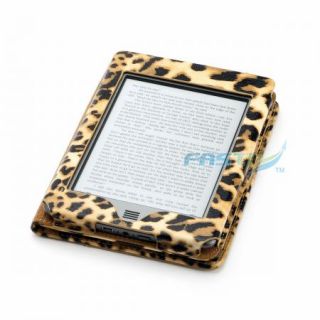 Leopard PU Leather Case Cover for  Kindle Touch WiFi or 3G with 