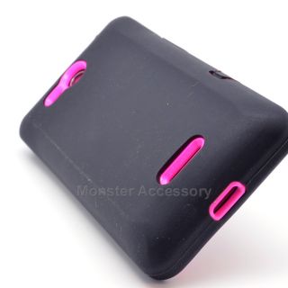 Black Pink Double Layer Hard Case Gel Cover for LG Lucid 4G VS840 