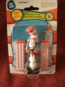 Cat in The Hat Cake Decoration with Candles
