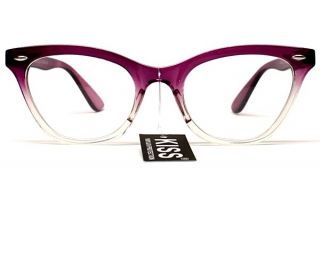 New Kiss Vintage Cat Eye Vintage Clear Sunglass Eyeglasses Purple 