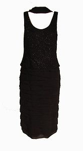 Caterina 9012 Black Beaded Cocktail Party Jacket Dress Shawl Size 6 Is 