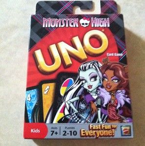 New Monster High Uno Card Game Clawdeen Frankie Stein