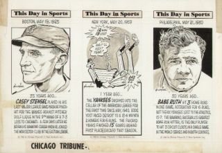 This Day in Sports 5/19   5/21 1960 NY Yankees Original Strip Art, L 