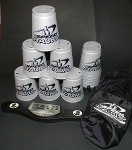Speed Stacks 12 Silver Cups Sport Carry Bag Timer