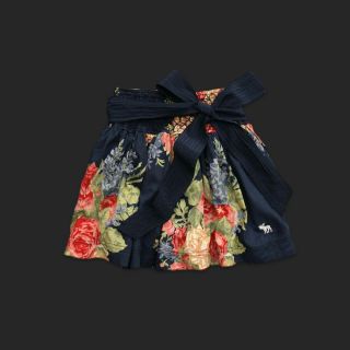 Abercrombie Carley Navy Floral Mini Skirt XS s L