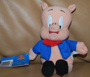 Looney Tunes Beanie Toy Plush Porky Pig Vintage Warner