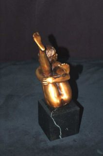 Bronze Nude Statue Legs Up Figurine Lost Wax Casting