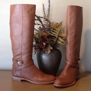 Coach Christine Carmel Tan Leather Tall Riding Boots 6 5 MSRP $398 