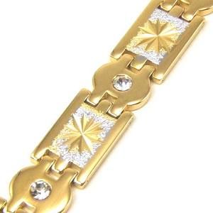 Carven 18K Yellow Gold GEP Chain Solid GP CZ Bracelet