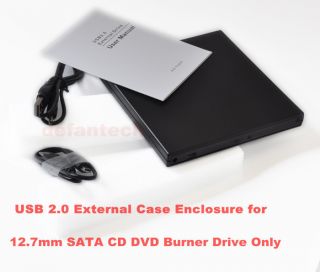   CD DVD RW External Enclosure Case SATA 2nd HDD Hard Drive Caddy