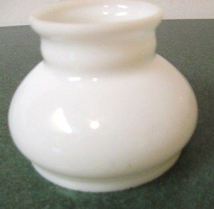 Vtg Small Milk White Glass Hurricane Oil Kerosene Globe Shade