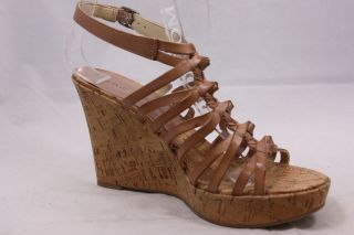 Marc Fisher Carnie Sandals Platforms & Wedges Womens Shoes Leather Tan 