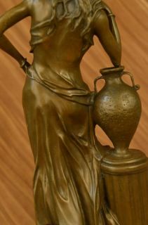 Picanult Sexy Seductive Girl Bronze Sculpture Statue Marble Base Art 