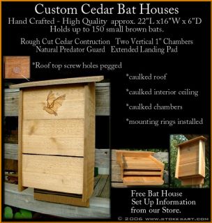 Medium Cedar Bat House w Artwork Natures Bug Control
