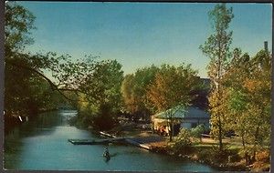 Canoe Shelter on Red Cedar River Lansing MI Postcard