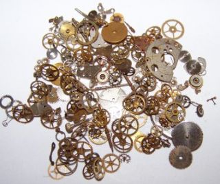 Extra Gears 10g 130+ Lot Old Steampunk Watch Parts Pieces Vintage Cogs 