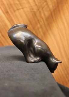 Cat Kitty Feline Lover Collector Bookend Bronze Marble Statue Art 