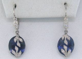 Cathy Waterman Platinum Iolite Diamond Drop Earrings