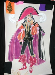   Hook Original Costume Sketch for NBC Peter Pan with Cathy Rigby