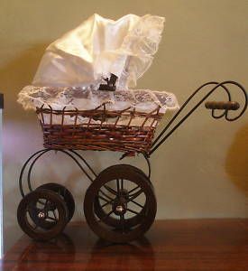 High Profile Victorian Style Doll Baby Carriage Fram