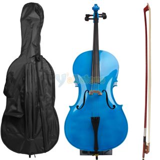 full size cello with bow rosin case blue