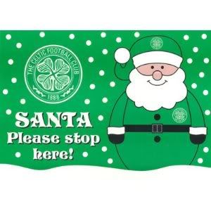 Glasgow Celtic Christmas Santa Stop Here Window Sticker