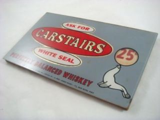 Vintage 1950s Carstairs White Seal Whiskey Store Display Countertop 