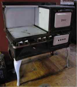 Antique Vintage Oriole Cast Iron Porcelain Gas Stove Oven