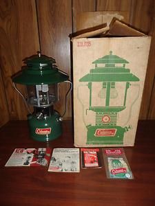 Vintage COLEMAN Lantern 228 Camping Light Gear w Paperwork BOX