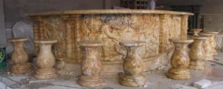 Hand Carved Marble Largetravertine Exterior Bar 1