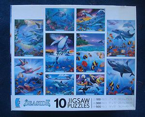 10 Jigsaw Puzzle Seaside Ceaco Ocean Whales Dolphins Turtles Fish 3400 