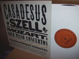 Robert Casadesus Szell 50s Mozart 4 Piano Cons 1977 CBS Mono Two LP 