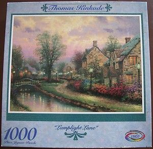 Ceaco Thomas Kinkade Lamplight Lane 1000 PC Jigsaw Puzzle