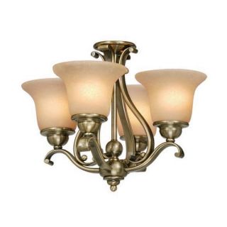 NEW 4 Light Ceiling Fan Lighting Kit OR Chandelier, Antique Brass 