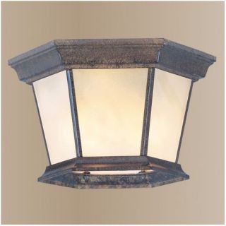 NEW 3 Light Outdoor Flush Mount Ceiling Lighting Fixture, Bronze 