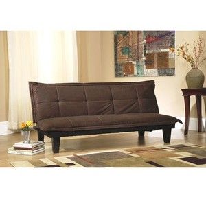    Futon Brown Faux Suede Couch Sofa Lounge Chair Bed Convertible NEW