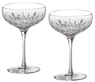 Waterford Lismore Essence Saucer Champagne Glasses Set of 2 NIB