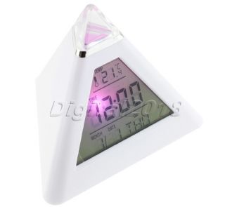 Glowing LED 7 Color Change Pyramid Digital Alarm Clock