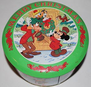   Limited Edition Metal Candy Christmas Tin Mickey Goofy Chip Dale