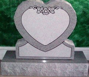   Heart Carved Granite Tombstone Headstone Cemetery Grave Markers